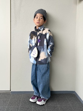 「アイテム（ニットキャップ/ビーニー）」を使った、haru__maaさん（キッズ・110cm）の秋コーディネート