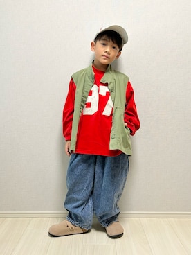 「アイテム（ベスト）」を使った、haru__maaさん（キッズ・110cm）の秋コーディネート