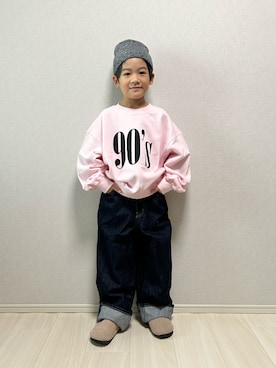 「アイテム（ニットキャップ/ビーニー、グレー系）」を使った、haru__maaさん（キッズ・110cm）の冬コーディネート