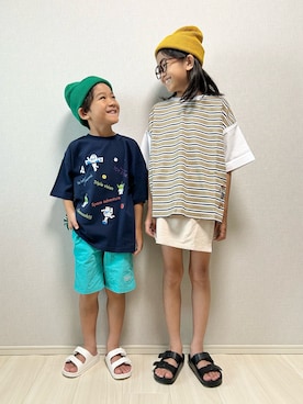 「アイテム（サンダル）」を使った、haru__maaさん（キッズ・131cm）の夏コーディネート