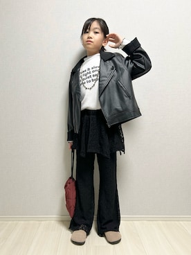 「アイテム（トップス）」を使った、haru__maaさん（キッズ・134cm）の冬コーディネート