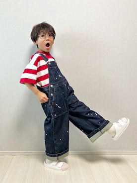 「夏コーデ」｜「アイテム（オールインワン・サロペット）」を使った、haru__maaさん（キッズ・110cm）の夏コーディネート