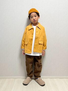 「アイテム（ニットキャップ/ビーニー）」を使った、haru__maaさん（キッズ・110cm）の秋コーディネート