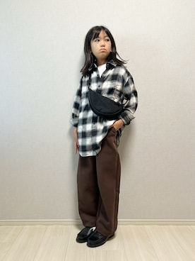 「アイテム（シャツ/ブラウス）」を使った、haru__maaさん（キッズ・131cm）の秋コーディネート