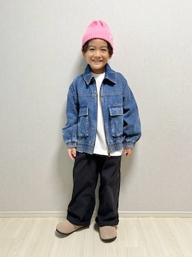「アイテム（デニムジャケット）」を使った、haru__maaさん（キッズ・110cm）の秋コーディネート