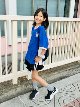 「GAP（ギャップ）のアイテム（トップス）」を使った、haru__maaさん（キッズ・138cm）の夏コーディネート