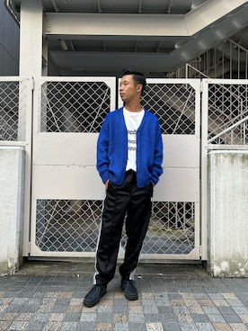 「MANASTASH（マナスタッシュ）のアイテム（カーディガン/ボレロ）」を使った、しょーまさん（メンズ・169cm）の秋コーディネート