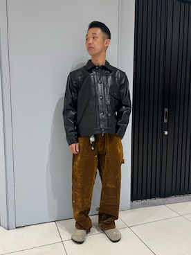 「アイテム（ライダースジャケット）」を使った、しょーまさん（メンズ・169cm）の秋コーディネート