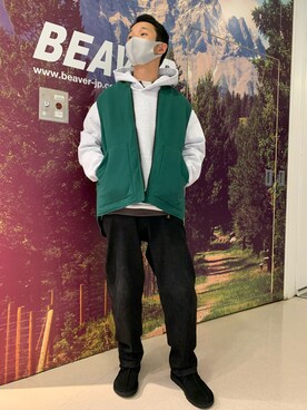 「ベストコーデ」｜「アイテム（パーカー）」を使った、しょーまさん（メンズ・169cm）の秋コーディネート