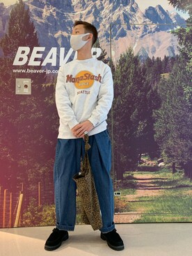 「PG（ピージー）のアイテム（その他シューズ）」を使った、しょーまさん（メンズ・169cm）の冬コーディネート