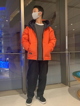「MANASTASH（マナスタッシュ）のアイテム（ダウンジャケット/コート）」を使った、しょーまさん（メンズ・169cm）の秋コーディネート