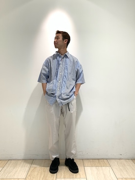 「PG（ピージー）のアイテム（その他シューズ）」を使った、しょーまさん（メンズ・169cm）の春コーディネート