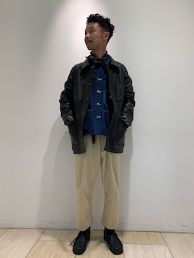 「CAL O LINE（キャルオーライン）のアイテム（デニムジャケット）」を使った、しょーまさん（メンズ・169cm）の冬コーディネート