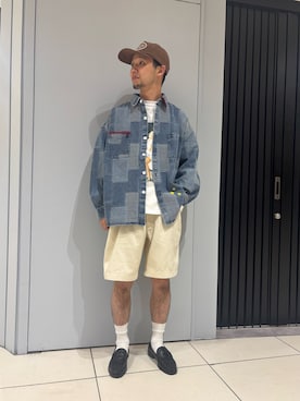 「BEAVER（ビーバー）のアイテム（パンツ）」を使った、しょーまさん（メンズ・169cm）の夏コーディネート