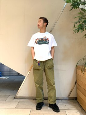 「PG（ピージー）のアイテム（その他シューズ）」を使った、しょーまさん（メンズ・169cm）の春コーディネート