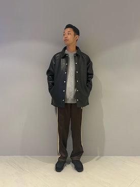 「schott（ショット）のアイテム（ライダースジャケット）」を使った、しょーまさん（メンズ・169cm）の夏コーディネート