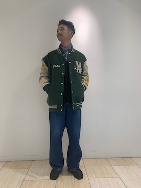 「MANASTASH（マナスタッシュ）のアイテム（カーディガン/ボレロ）」を使った、しょーまさん（メンズ・169cm）の冬コーディネート