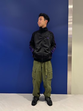「MANASTASH（マナスタッシュ）のアイテム（カーゴパンツ）」を使った、しょーまさん（メンズ・169cm）の冬コーディネート