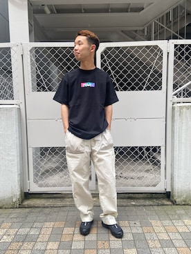 しょーまさんの「MILKFED. × MANASTASH /ミルクフェド×マナスタッシュ　MOUNTAIN COLOR LOGO T-SHIRT マウンテンカラーロゴTシャツ」を使ったコーディネート