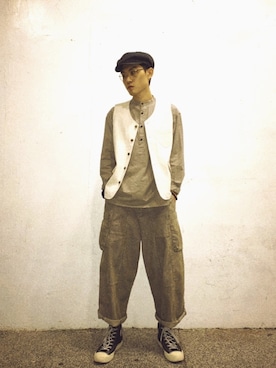 「working style」｜「アイテム（帽子）」を使った、Tedさん（メンズ・175cm）の春コーディネート