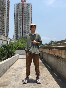 「working style」｜「アイテム（帽子）」を使った、Tedさん（メンズ・175cm）の春コーディネート