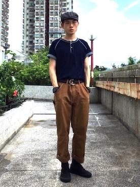 「working style」｜「アイテム（帽子）」を使った、Tedさん（メンズ・175cm）の夏コーディネート
