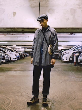 「KANGOL（カンゴール）のアイテム（バッグ）」を使った、Tedさん（メンズ・175cm）の春コーディネート
