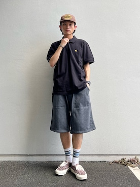 「アイテム（トップス）」を使った、わたしょさん（メンズ・166cm）の夏コーディネート