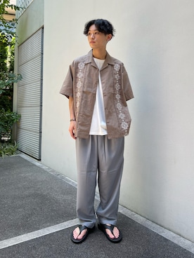 「FRUIT OF THE LOOM（フルーツオブザルーム）のアイテム」を使った、わたしょさん（メンズ・166cm）の夏コーディネート