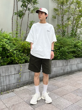 「JOURNAL STANDARD relume（ジャーナルスタンダード　レリューム）のアイテム（帽子）」を使った、わたしょさん（メンズ・166cm）の夏コーディネート