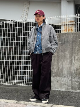 「アイテム（キャップ）」を使った、わたしょさん（メンズ・166cm・20代）の秋コーディネート