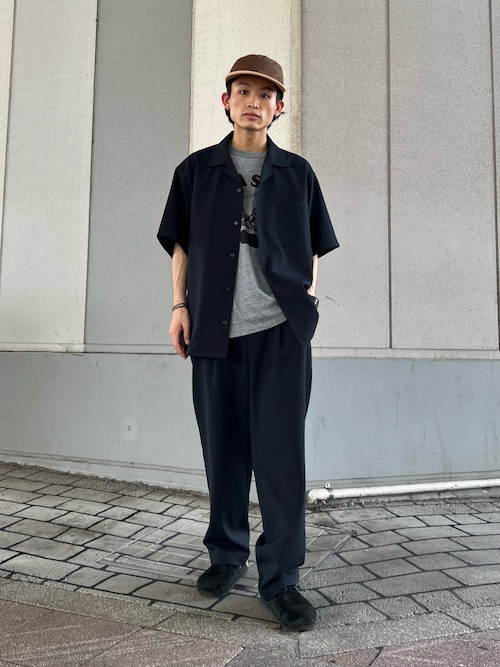 TECH MESH ”AMPLE” オープンカラー シャツ（セットアップ着用可）