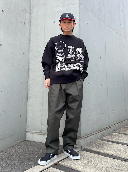 PEANUTS / ピーナッツ 別注 ダブル ジャガードニット(ニット PEANUTS / ピーナッツ 別注 ダブル ジャガードニット(ニット