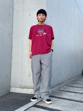 「ニット帽」｜「アイテム（その他）」を使った、わたしょさん（メンズ・166cm）の夏コーディネート