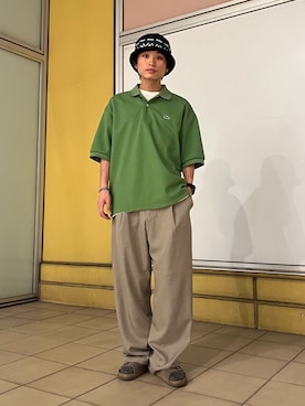 「LACOSTE（ラコステ）のアイテム」を使った、わたしょさん（メンズ・166cm）の春コーディネート