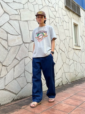「アイテム（サンダル）」を使った、わたしょさん（メンズ・166cm・20代）の夏コーディネート