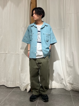 「ARMY TWILL（アーミーツイル）のアイテム（Tシャツ/カットソー）」を使った、わたしょさん（メンズ・166cm）の春コーディネート