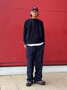 「JOURNAL STANDARD relume（ジャーナルスタンダード　レリューム）のスリーピング ヘンリーネック ロングスリーブ（Tシャツ/カットソー、ホワイト系）」を使った、わたしょさん（メンズ・166cm）の夏コーディネート