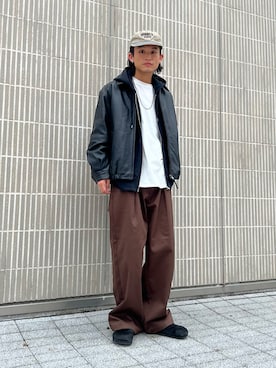 「アイテム（ライダースジャケット）」を使った、わたしょさん（メンズ・166cm・20代）の秋コーディネート