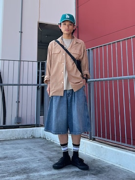 「Lee（リー）のアイテム（パンツ）」を使った、わたしょさん（メンズ・166cm）の夏コーディネート