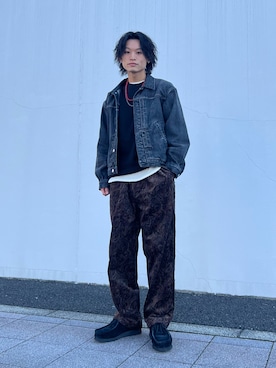 「アイテム（デニムジャケット）」を使った、わたしょさん（メンズ・166cm・20代）の冬コーディネート