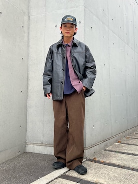 「アイテム（ライダースジャケット）」を使った、わたしょさん（メンズ・166cm・20代）の秋コーディネート