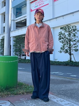 ダブルプリーツ ヒールカット スラックスを使った人気ファッション