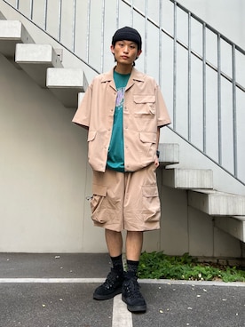 「シャツスタイル」｜わたしょさん（メンズ・166cm）の夏コーディネート