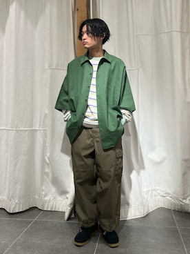 「ARMY TWILL（アーミーツイル）のアイテム（シャツ/ブラウス）」を使った、わたしょさん（メンズ・166cm）の春コーディネート