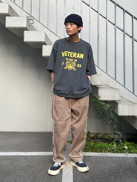 「SKOOKUM（スクーカム）のアイテム（パンツ）」を使った、わたしょさん（メンズ・166cm）の秋コーディネート