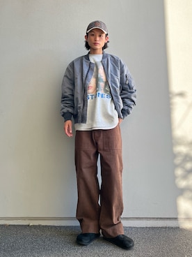 「アイテム（MA-1）」を使った、わたしょさん（メンズ・166cm・20代）の秋コーディネート