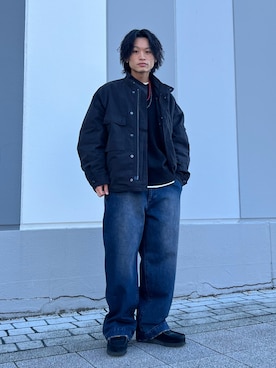 「アイテム（ミリタリージャケット）」を使った、わたしょさん（メンズ・166cm）の冬コーディネート