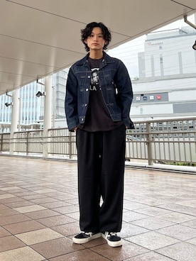 「Levi's（リーバイス）のLEVI’S(R) / リーバイス(R)  TYPE１トラッカージャケット リジッド（デニムジャケット）」を使った、わたしょさん（メンズ・166cm・20代）の夏コーディネート