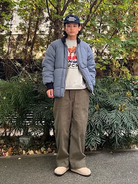 「アイテム（サンダル）」を使った、わたしょさん（メンズ・166cm）の秋コーディネート